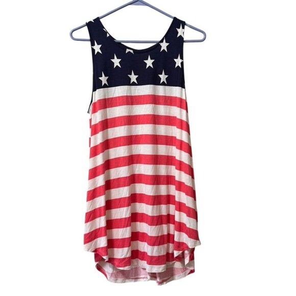 Old Navy Tops - Old‎ Navy Women Size Large Tunic Tank Top American Flag Sleeveless Patriotic